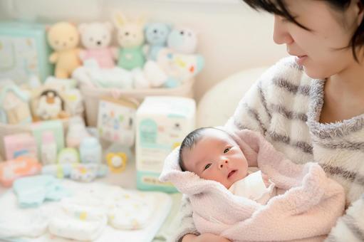 赤ちゃんと母親 母親,赤ちゃん,新生児の写真素材