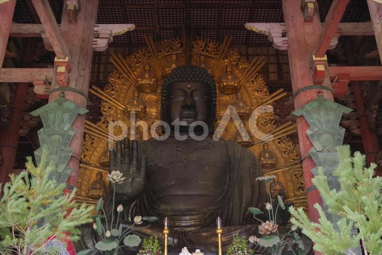 奈良県・東大寺にある奈良の大仏 奈良の大仏,仏像,盧舎那仏像の写真素材