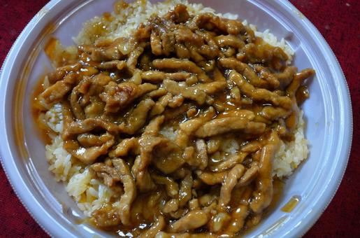Photo, sankan, fried rice, pork, 