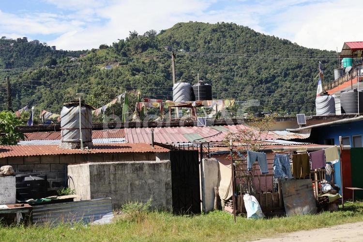 ネパールのポカラの田舎の村の家の風景 ネパール,ポカラ,田舎の写真素材