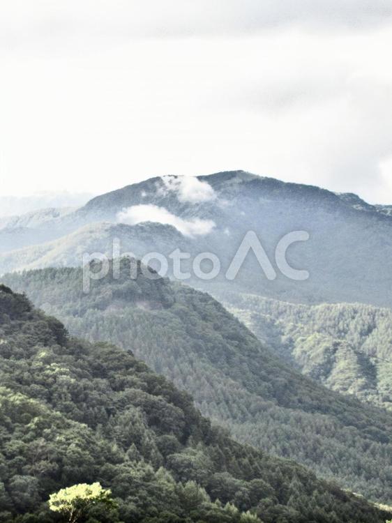 長野県-三峰茶屋からの風景 三峰茶屋,山,風景の写真素材