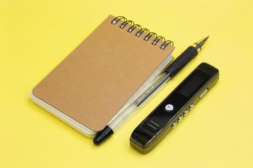 ボイスレコーダーとメモ ボイスレコーダーとメモ ボイスレコーダー,ボイスバー,ボイスの写真素材