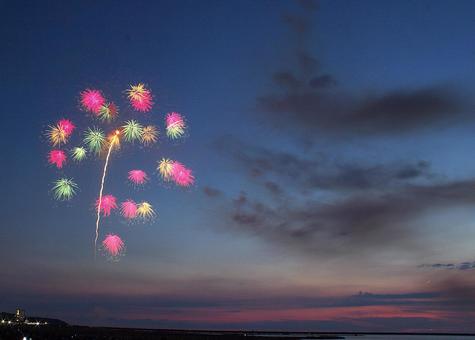 25年ぎおん柏崎まつり　花火 夜,夜空,花火の写真素材