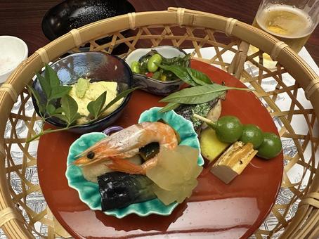 夏の和のコース料理 夏の和のコース料理 和のコース,料理,海老の写真素材