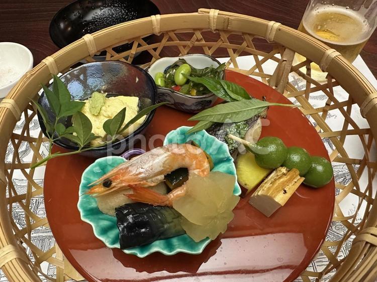 夏の和のコース料理 和のコース,料理,海老の写真素材