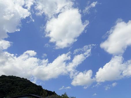 夏空に広がる白い雲 夏空に広がる白い雲の写真