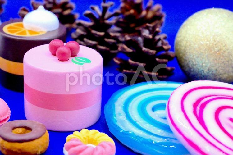お菓子のハロウィンイメージ お菓子,ブルー,ハロウィンの写真素材