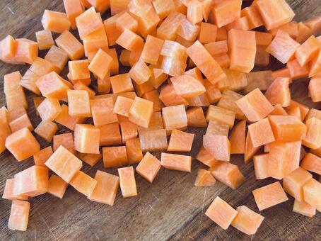 にんじんの角切り にんじん,角切り,カットの写真素材