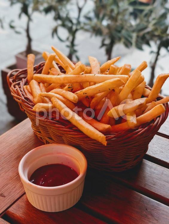 フライドポテト ポテトフライ,フライドポテト,食べ物の写真素材