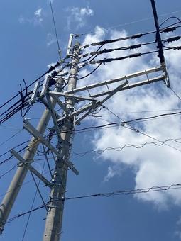 電柱電線7223 電柱電線7223の写真
