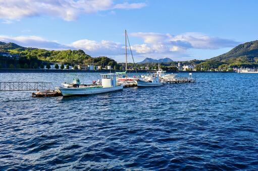 江田島の海と漁船 江田島,漁船,海の写真素材