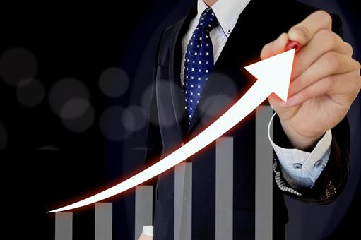 成長グラフとビジネスマン 成長,上昇,ビジネスの写真素材