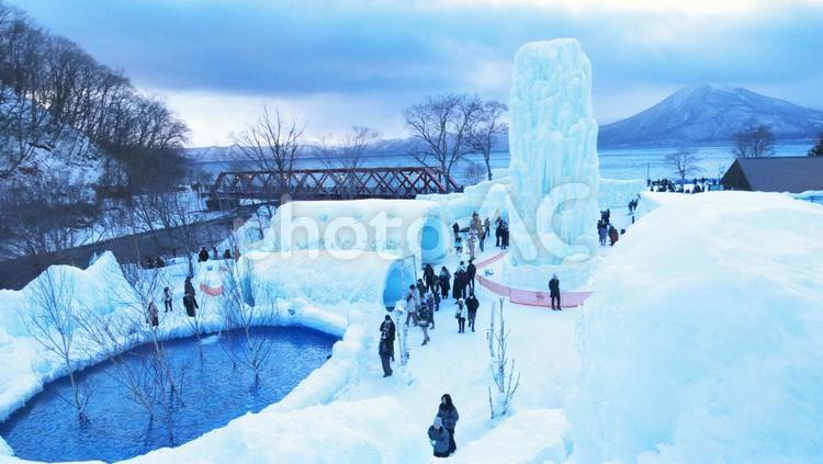 支笏湖氷濤まつり　冬の祭典 氷濤まつり,氷濤,氷の祭典の写真素材