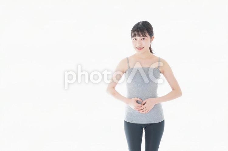 ダイエットをする若い女性 糖質制限,ぽっちゃり,タンパク質の写真素材