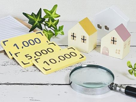 家とお金 家とお金 家,費用,家づくりの写真素材