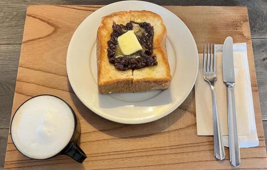 あんバタートースト あんバタートースト カフェ,あんバターサンド,トーストの写真素材