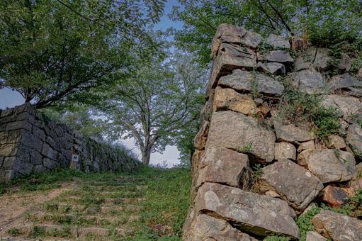 米子城 石垣 米子城 石垣 米子城跡,続日本100名城,石垣の写真素材