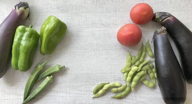 夏野菜のヘルシー背景素材 夏野菜のヘルシー背景素材 夏野菜,背景,野菜生活の写真素材