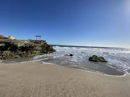 伊豆_鳥居_2 静岡,下田,海岸の写真素材