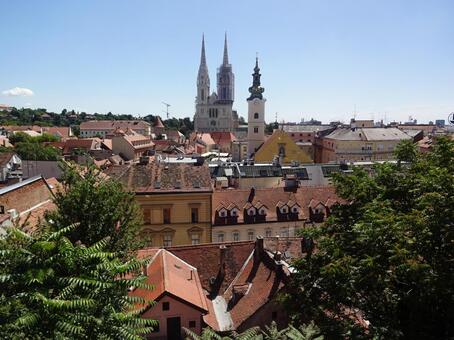 クロアチア　ザグレブの街並み クロアチア,ザグレブ,ヨーロッパの写真素材