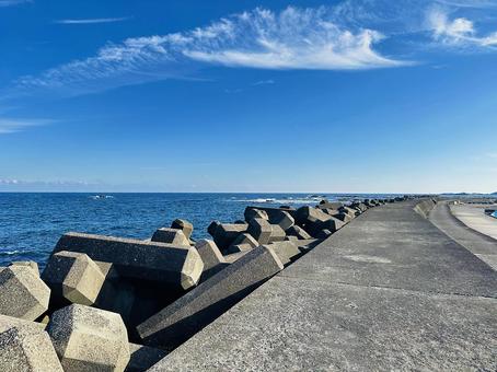 海岸　岸辺　テトラポット 海岸,沿岸,海の写真素材