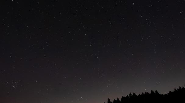 森に突き刺さる北斗七星の光 森に突き刺さる北斗七星の光の写真