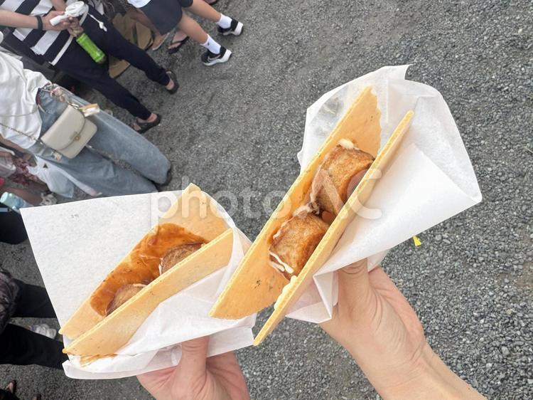 夏祭りの屋台グルメ「タコせん」 たこせん,屋台,夏祭りの写真素材