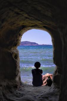 洞窟 洞窟,海,フォトジェニックの写真素材