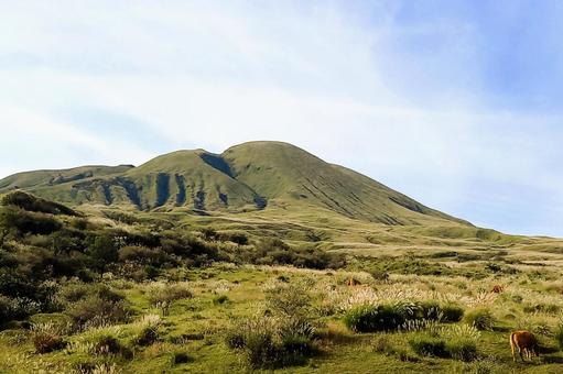 阿蘇外輪山 阿蘇,パノラマライン,絶景の写真素材
