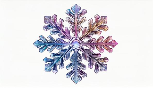 六角形の雪結晶 オーロラ色 デザイン素材 六角形の雪結晶 オーロラ色 デザイン素材の写真