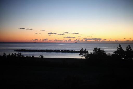 海と朝日 海,朝日,風景の写真素材