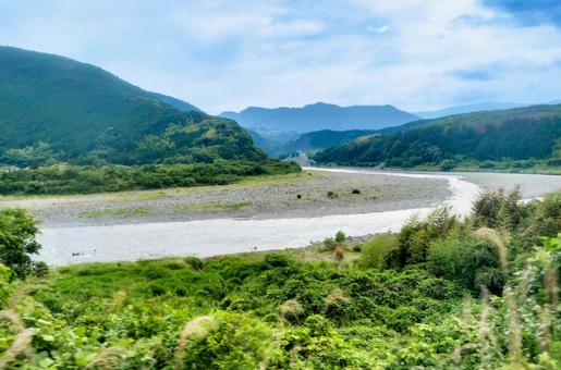 Fuji River seen from JR Minobu Line Nagatsuki Fujinomiya, JPG