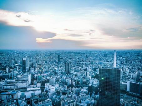 サンシャイン展望台から西方向の眺望 サンシャイン展望台から西方向の眺望 サンシャイン60展望台,てんぼうパーク,池袋駅の写真素材