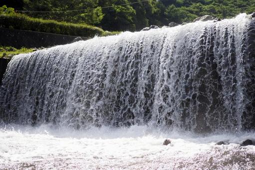 Photo, waterfall, a river, camp site, 