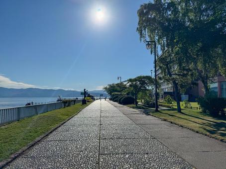 洞爺湖畔 遊歩道 洞爺湖畔 遊歩道 洞爺湖,北海道,洞爺湖温泉の写真素材