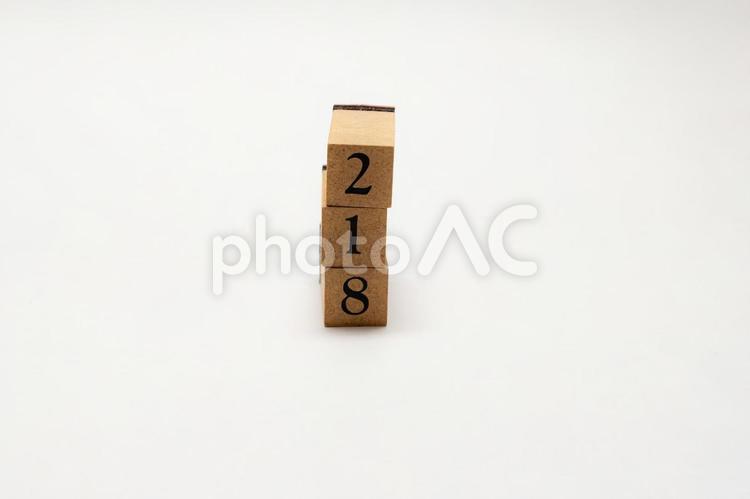 木のブロック　数字　218 218,木ブロック,積み木の写真素材