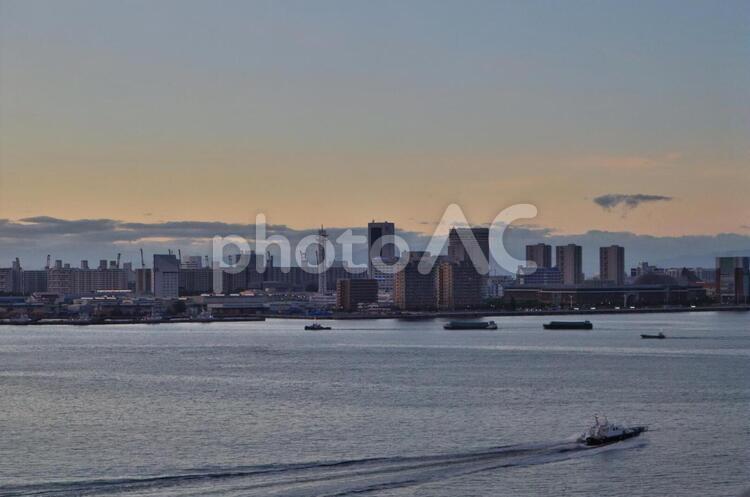 神戸港の風景 海,空,船の写真素材