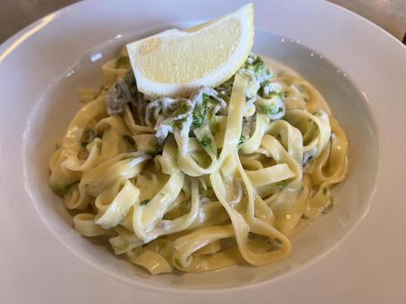 パスタ パスタ おいしい,パスタ,シラスの写真素材