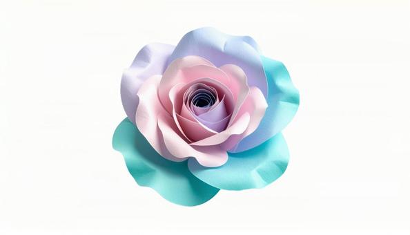 パステルカラーの紙製薔薇(背景透過) パステルカラーの紙製薔薇(背景透過)の写真