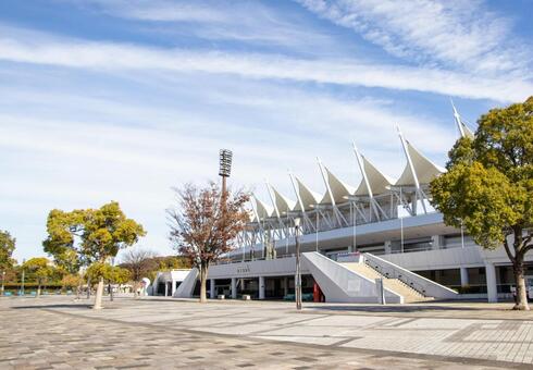 半田運動公園 半田ぴよログスポーツパーク 半田運動公園,半田ぴよログスポーツパーク,陸上競技場の写真素材