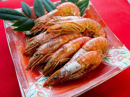 有頭エビ.2 有頭エビ,お正月,縁起物の写真素材