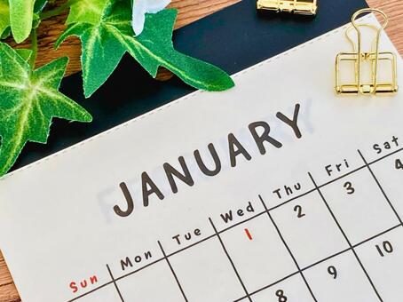 1月カレンダー（アップ） 1月,カレンダー,マンスリーの写真素材