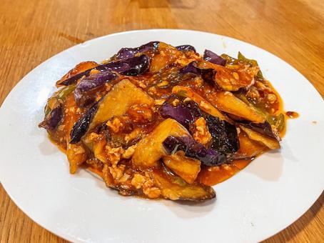 中国の麻婆茄子 中国の麻婆茄子 ディナー,ランチ,アジア料理の写真素材