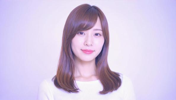 ヘアスタイルモデル：ロングヘアの写真