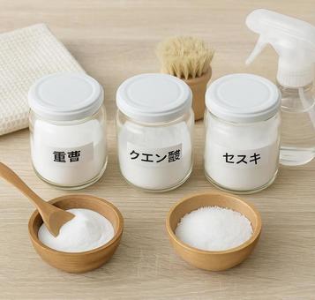 クリーニング用の粉末と道具のセット クリーニング用の粉末と道具のセットの写真