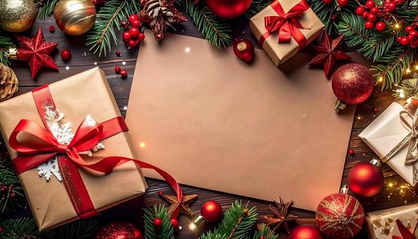 クリスマス メッセージカード クラフト紙 クリスマス メッセージカード クラフト紙の写真