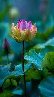 朝露に輝く神秘的な蓮の花 朝露に輝く神秘的な蓮の花の写真