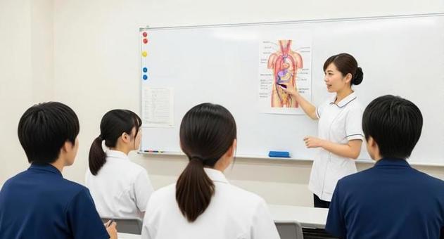 新人研修を行うベテラン看護師 新人研修を行うベテラン看護師の写真