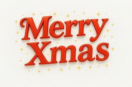 Merry Xmasのタイトル文字 Merry Xmasのタイトル文字の写真