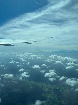 国内線機内より 国内線機内より 空,航空写真,雲の写真素材